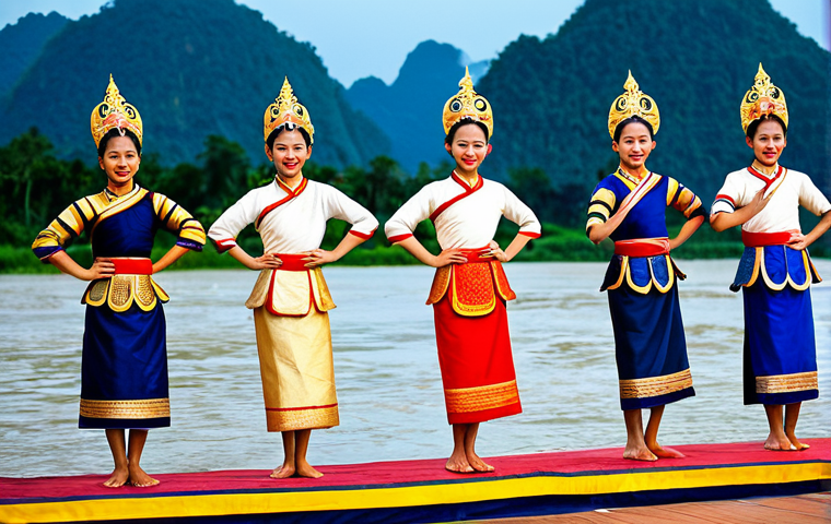 라오스 메콩강 크루즈 비교 - **

"Scenic Mekong River sunset cruise in Laos, featuring traditional longtail boats, vibrant orange...
