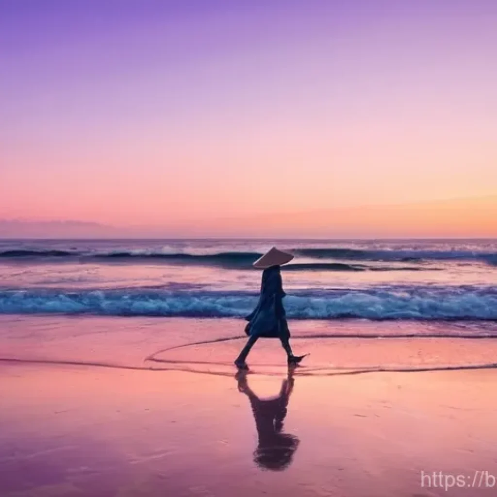 라오스 전통 의례 - **Prompt 1: "A serene, sun-drenched beach at golden hour, with soft, rolling waves gently lapping at...