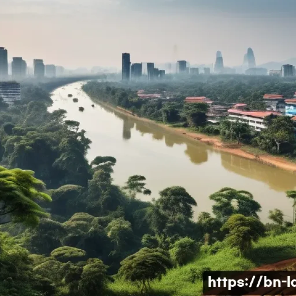 라오스 도시화 문제 - **Prompt 1: "A serene depiction of Laos's vanishing natural beauty clashing with the onset of rapid ...